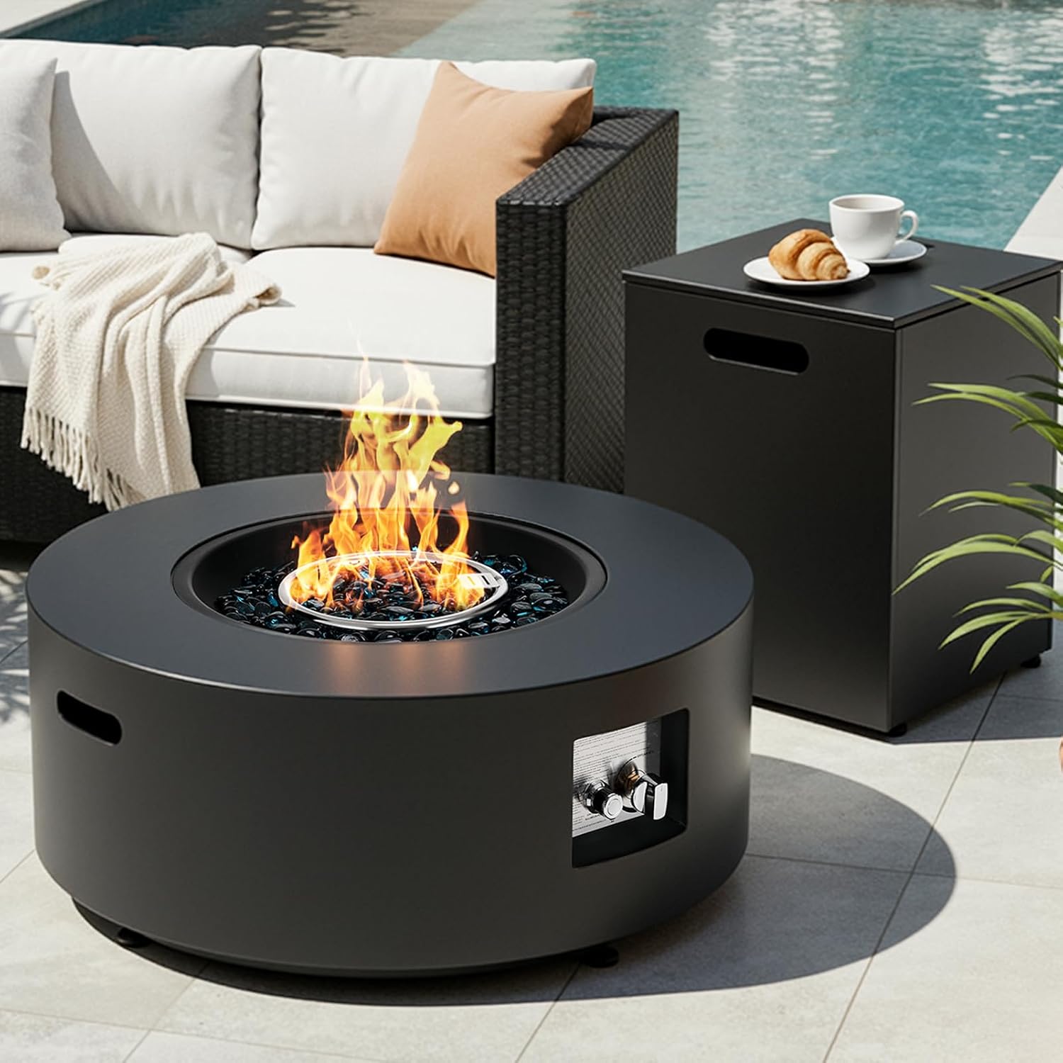 Круглый пропановый костровой к – обзор и цена Outdoor Furniture With Fire Pit Table