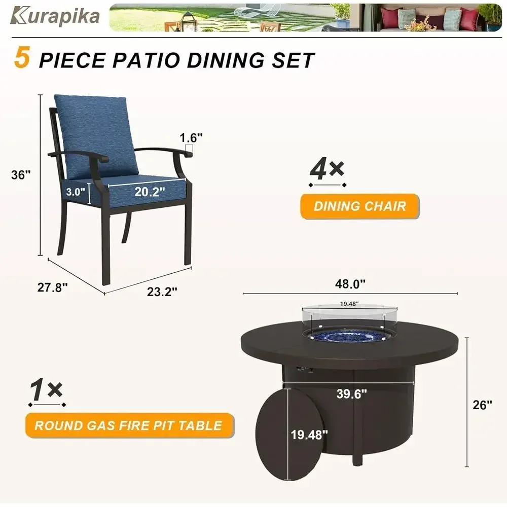 5-местный комплект садовой меб – обзор и цена Outdoor Furniture With Fire Pit Table