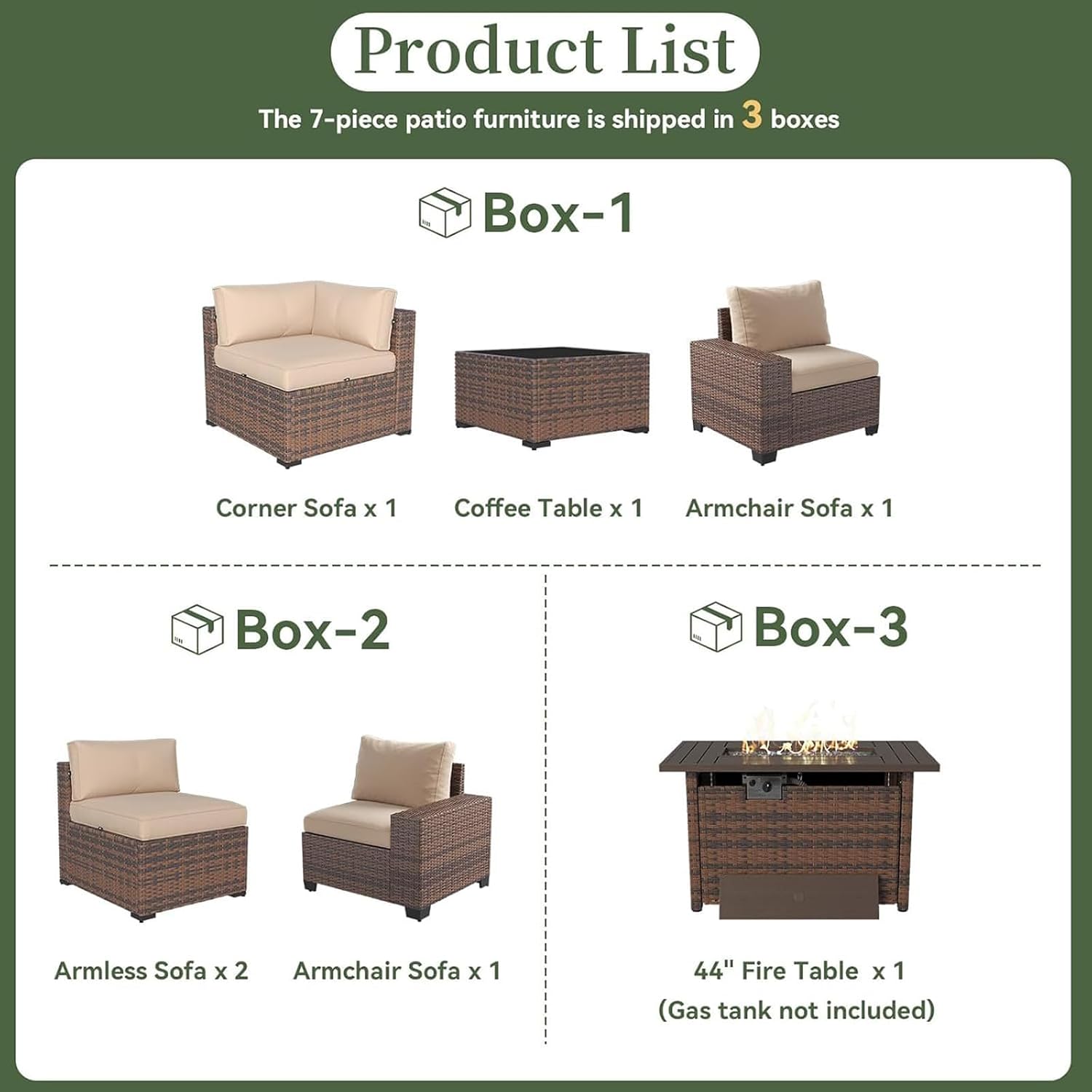 7-местный комплект садовой меб – обзор и цена Outdoor Furniture With Fire Pit Table