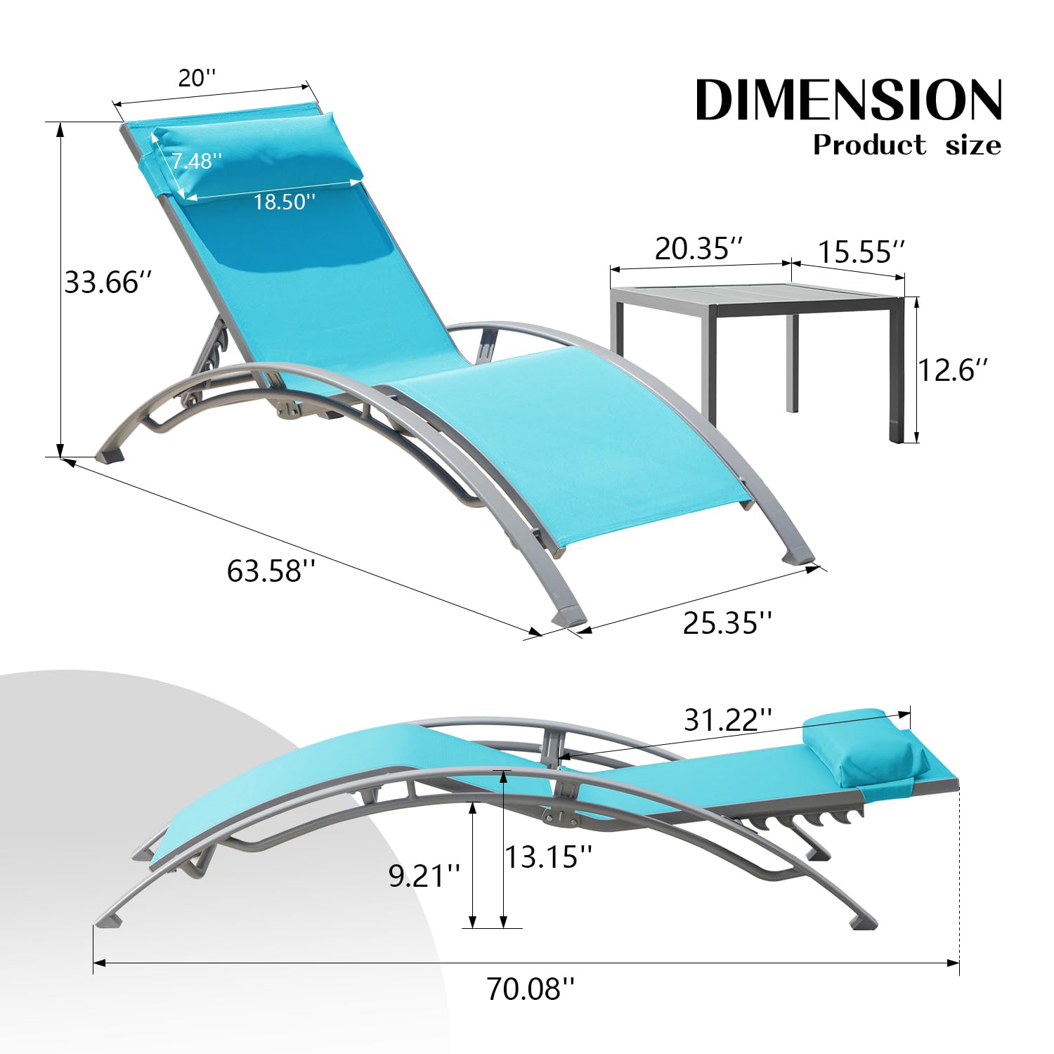 Регулируемый алюминиевый шезло – обзор и цена Deck Chair Lounger