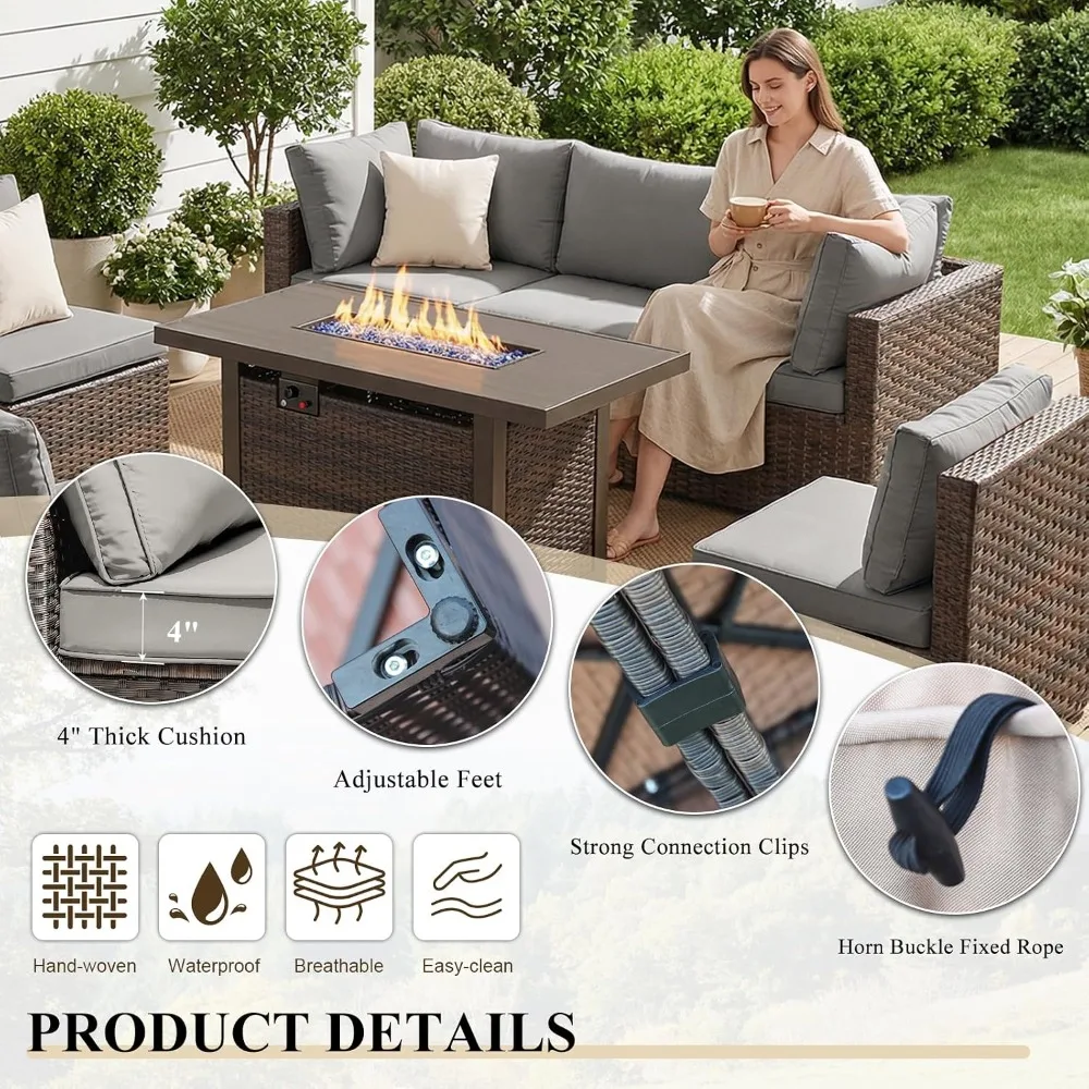 Комплект садовой мебели из 5 п – обзор и цена Outdoor Furniture With Fire Pit Table