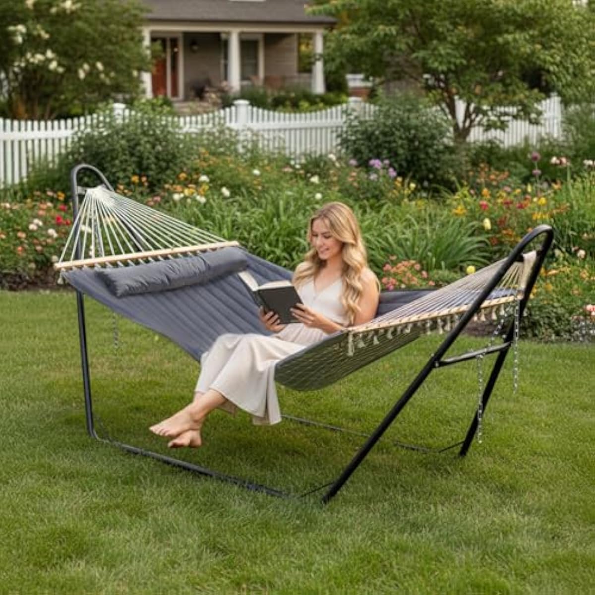 Прочная двойная гамак-кровать  – обзор и цена Hammock With Stand