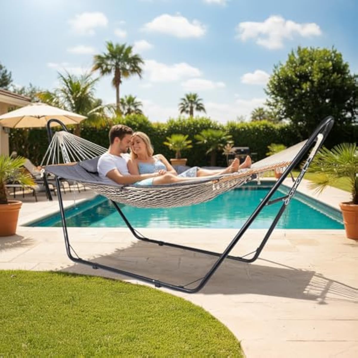 Прочная двойная гамак-кровать  – обзор и цена Hammock With Stand