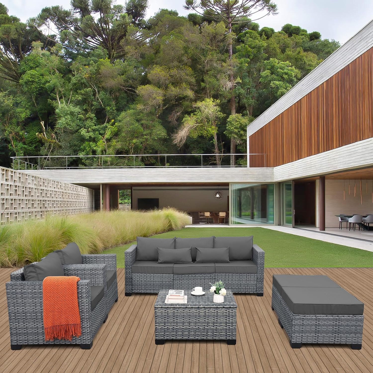 6-местный плетеный комплект са – обзор и цена Outdoor Furniture With Storage For Cushions