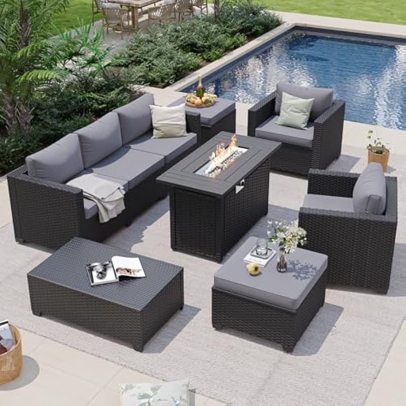 Уличный модульный комплект с в – обзор и цена Outdoor Furniture With Fire Pit Table